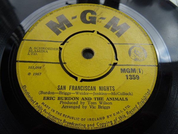 Eric Burdon & The Animals : San Franciscan Nights / Gratefully Dead (7", Single,  )