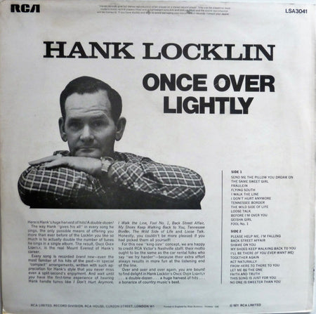 Hank Locklin : Once Over Lightly (LP, Album, RE)