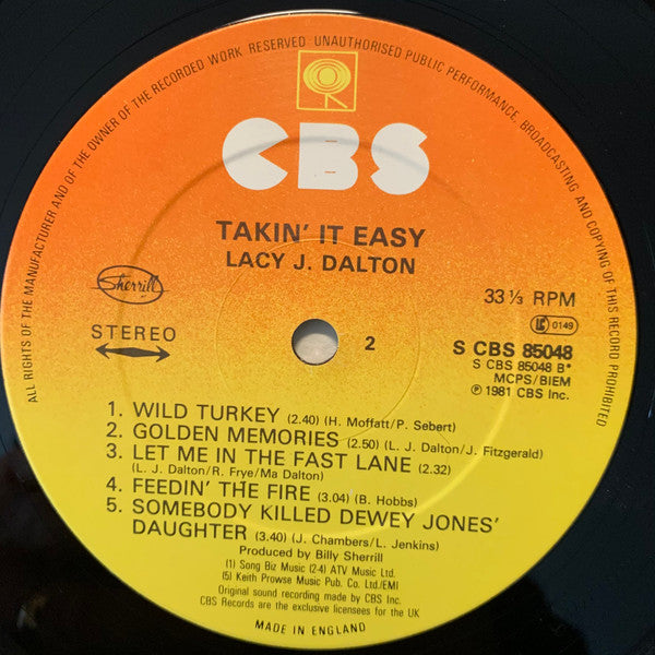 Lacy J. Dalton : Takin' It Easy (LP, Album)