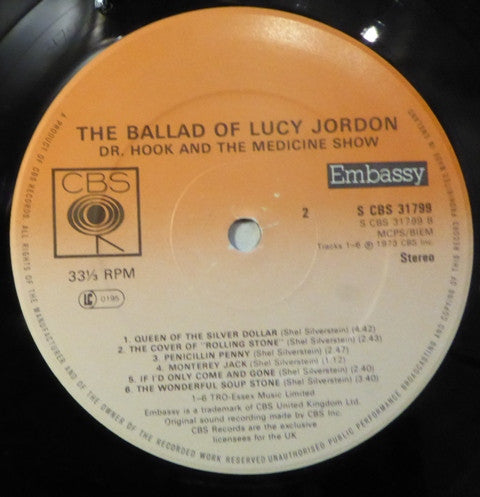 Dr. Hook & The Medicine Show : The Ballad Of Lucy Jordon (LP, Comp, Ora)