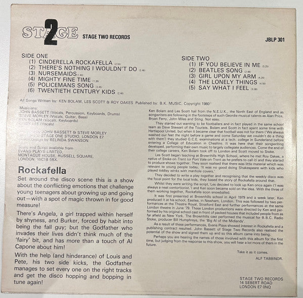 Cindy Lee (10), John Bassett, Ken Bolam, Step Morley : Rockafella (LP)