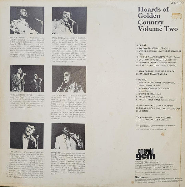 Various : Hoards Of Golden Country Vol. 2 (LP, Album, Comp)