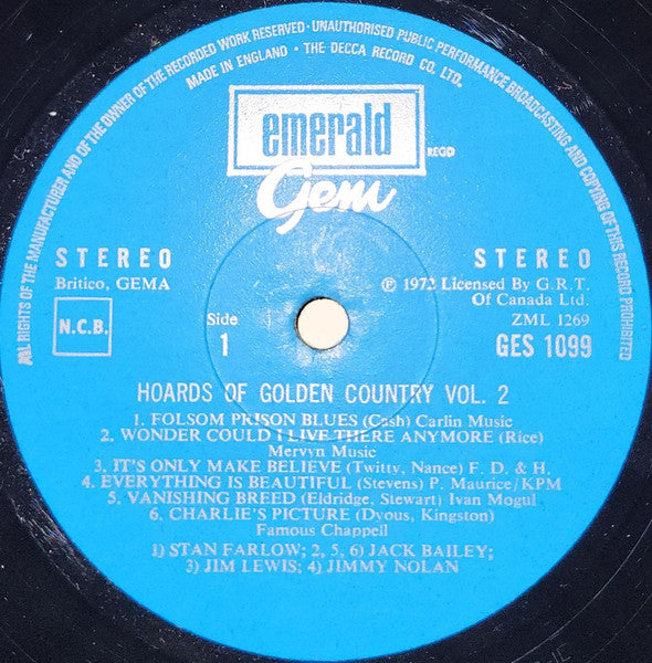 Various : Hoards Of Golden Country Vol. 2 (LP, Album, Comp)
