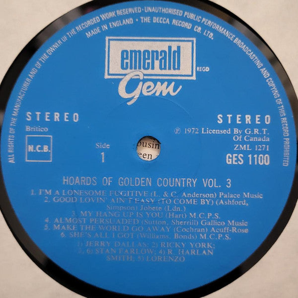 Various : Hoards Of Golden Country Vol. 3 (LP, Album, Comp)