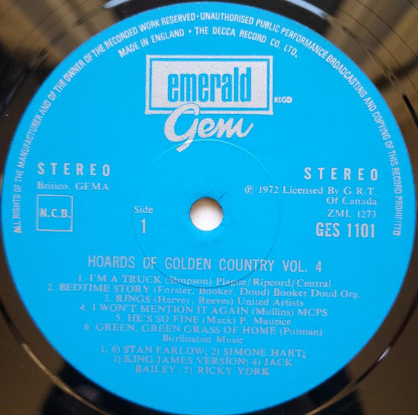 Various : Hoards Of Golden Country Vol. 4 (LP, Album, Comp)
