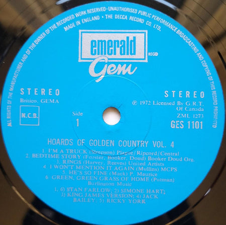 Various : Hoards Of Golden Country Vol. 4 (LP, Album, Comp)