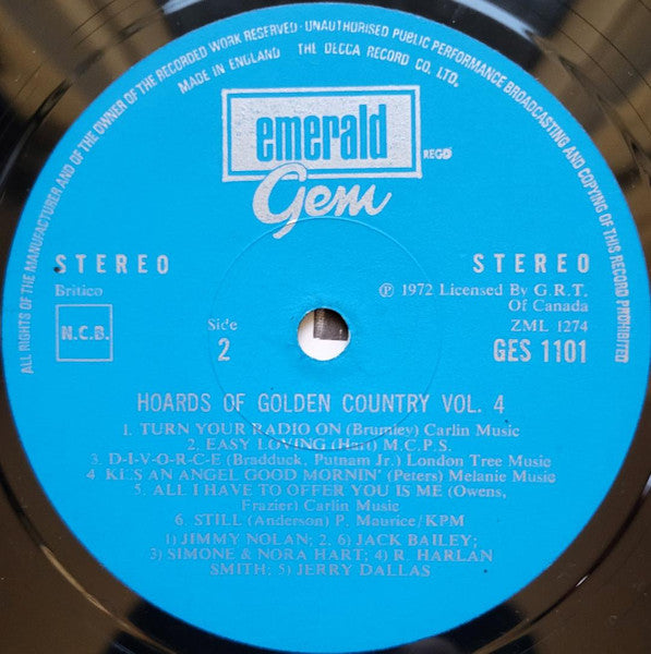 Various : Hoards Of Golden Country Vol. 4 (LP, Album, Comp)
