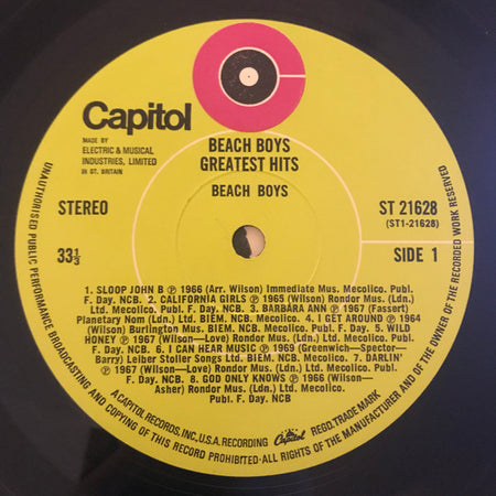 The Beach Boys : Greatest Hits (LP, Comp, Tex)