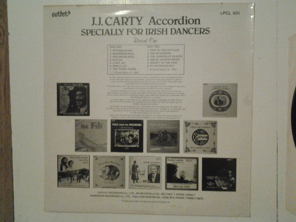 J.J. Carty : Accordion Speciaĺly For Irish Dancers Record One (LP)
