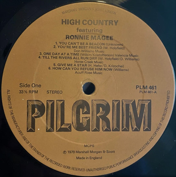 High Country (3) Featuring Ronnie Magee : High Country Featuring Ronnie Magee (LP, Album)