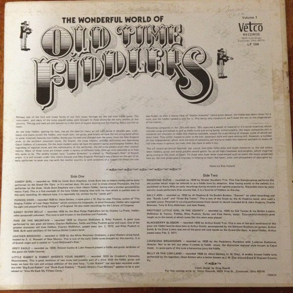 Various : The Wonderful World Of Old Time Fiddlers Volume 1  (LP, Comp, Mono)