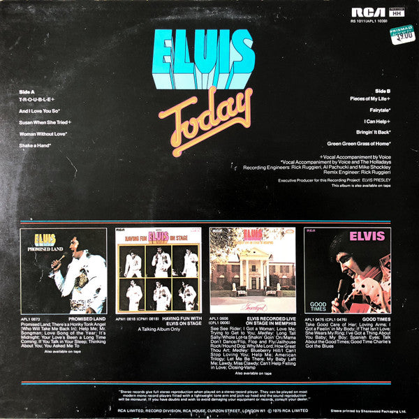 Elvis* : Today (LP, Album)