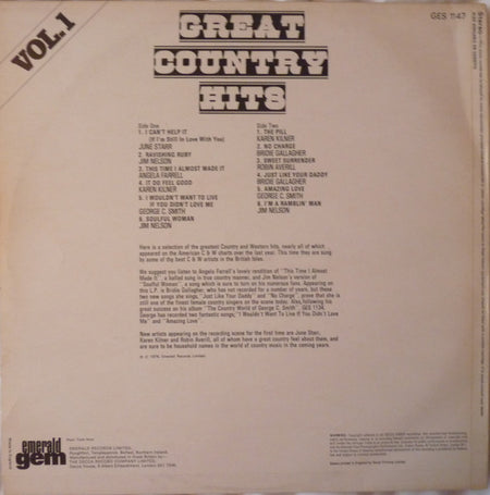 Various : Great Country Hits Vol.1 (LP, Comp)