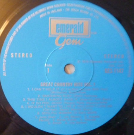 Various : Great Country Hits Vol.1 (LP, Comp)