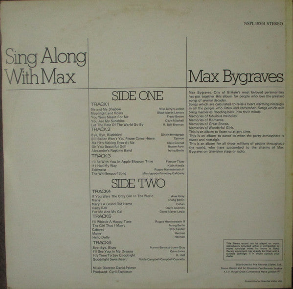 Max Bygraves : Sing Along With Max (LP, Album, RE)