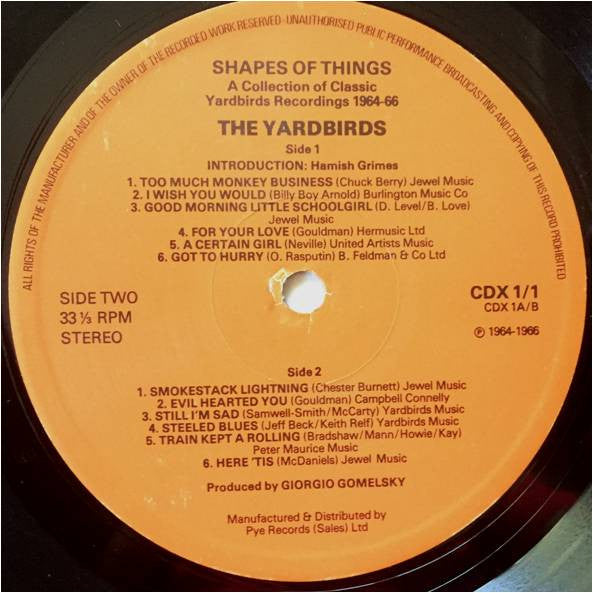 The Yardbirds : Shapes Of Things (2xLP, Comp)