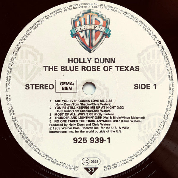 Holly Dunn : The Blue Rose Of Texas (LP, Album)