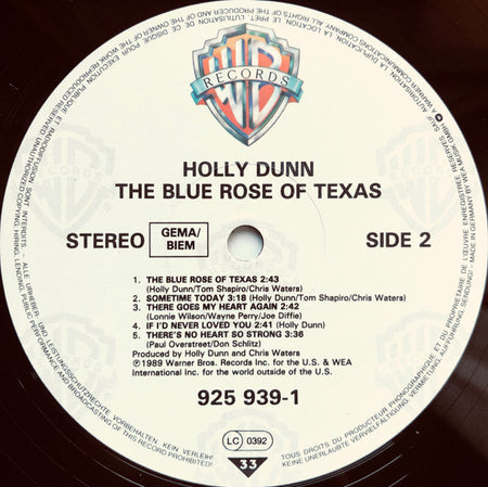 Holly Dunn : The Blue Rose Of Texas (LP, Album)