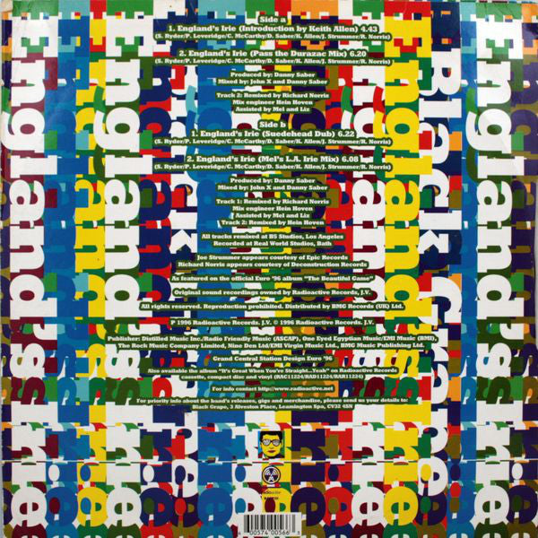 Black Grape Feat. Joe Strummer & Keith Allen : England's Irie (12", Single)