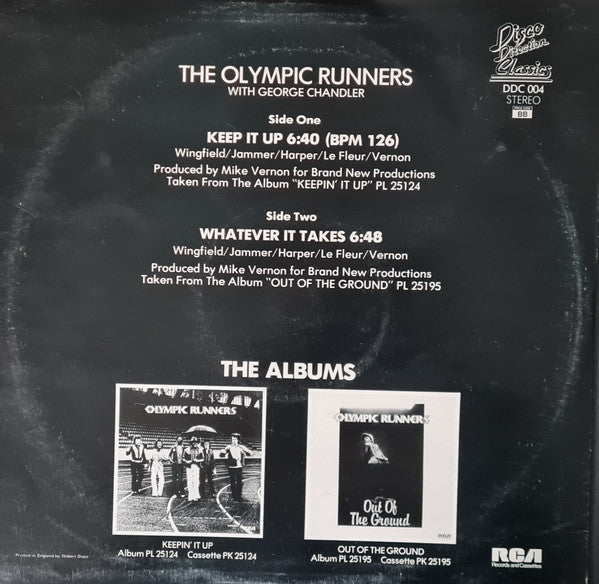 The Olympic Runners* With George Chandler : Keep It Up (12")