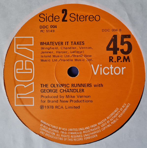 The Olympic Runners* With George Chandler : Keep It Up (12")