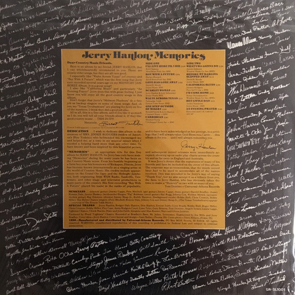 Jerry Hanlon : Memories (LP, Album)