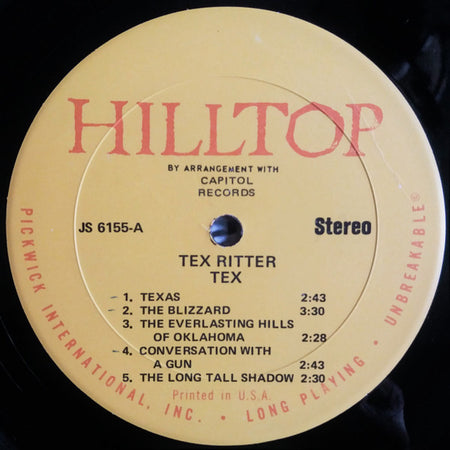 Tex Ritter : Tex (LP, Comp)
