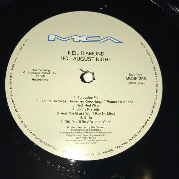 Neil Diamond : Hot August Night (2xLP, Album, RE)