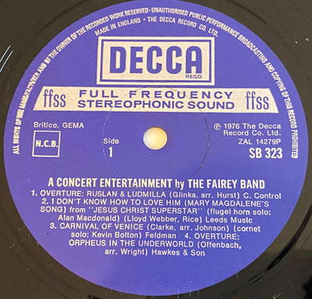 The Williams Fairey Brass Band : A Concert Entertainment (LP)