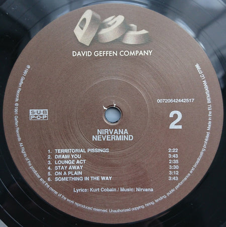 Nirvana : Nevermind (LP, Album, RE, RM, Pal)