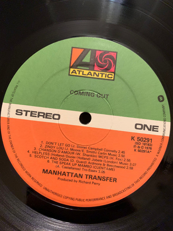 The Manhattan Transfer : Coming Out (LP, Album)