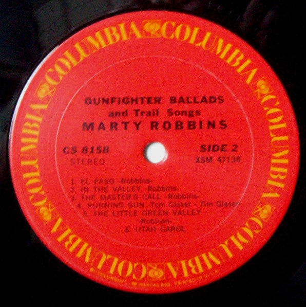 Marty Robbins : Gunfighter Ballads And Trail Songs (LP, Album, RE, San)