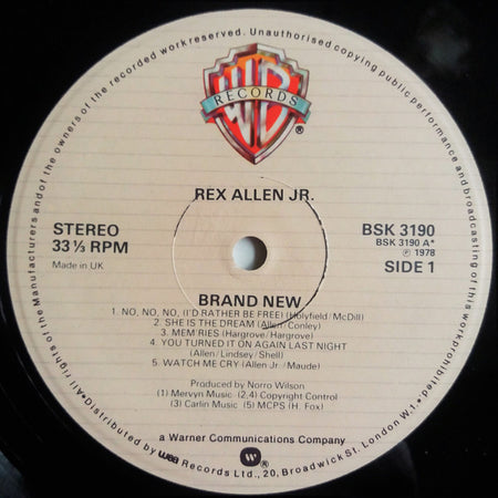 Rex Allen Jr. : Brand New (LP, Album)