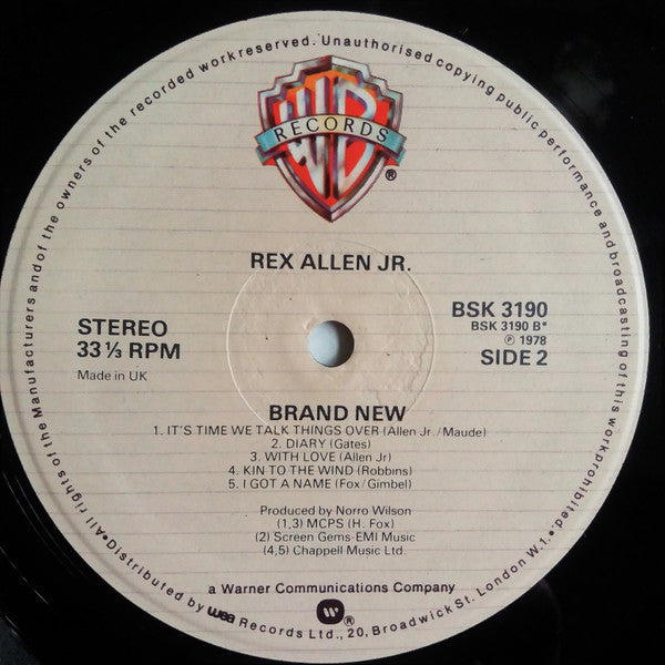 Rex Allen Jr. : Brand New (LP, Album)