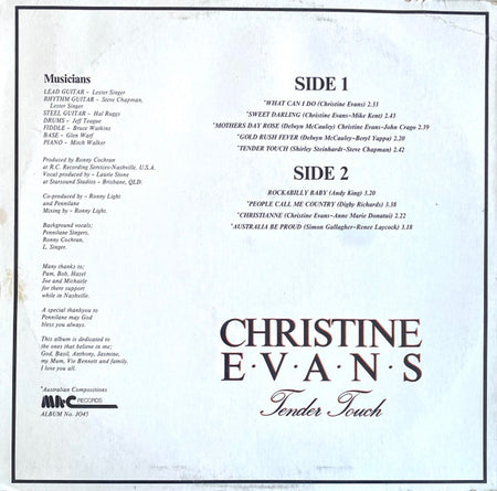 Christine Evans (4) : Tender Touch (LP, Album)