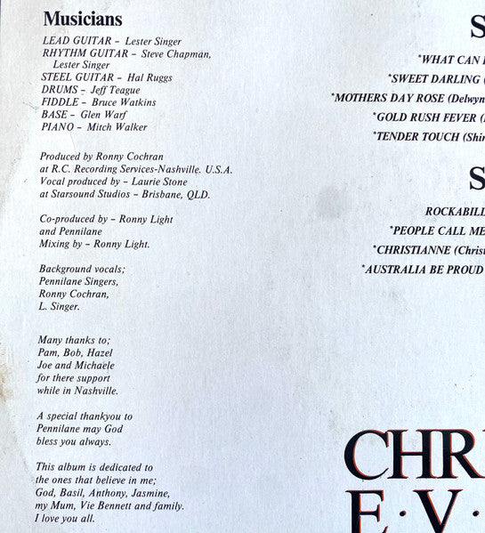 Christine Evans (4) : Tender Touch (LP, Album)
