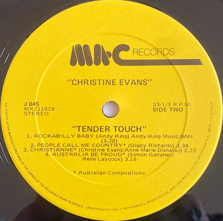 Christine Evans (4) : Tender Touch (LP, Album)