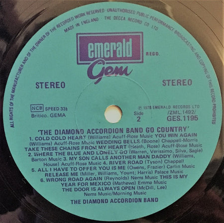 The Diamond Accordion Band : Go Country (LP, Album)