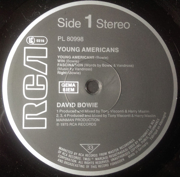 David Bowie : Young Americans (LP, Album, RE)