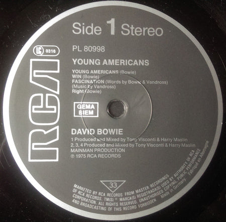 David Bowie : Young Americans (LP, Album, RE)