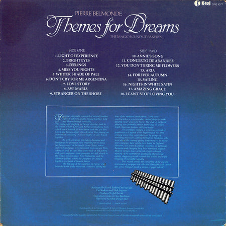 Pierre Belmonde : Themes For Dreams (The Magic Sound Of Panpipes) (LP, RCA)