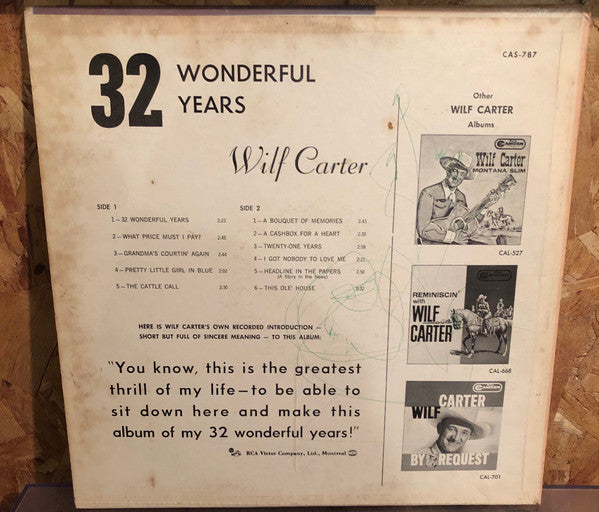 Wilf Carter : 32 Wonderful Years (LP)
