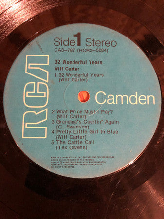 Wilf Carter : 32 Wonderful Years (LP)
