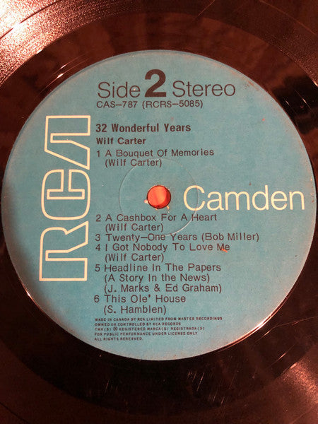 Wilf Carter : 32 Wonderful Years (LP)
