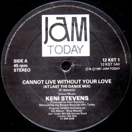 Keni Stevens : Cannot Live Without Your Love (12")