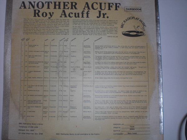Roy Acuff Jr. : Another Acuff (LP, Rad)