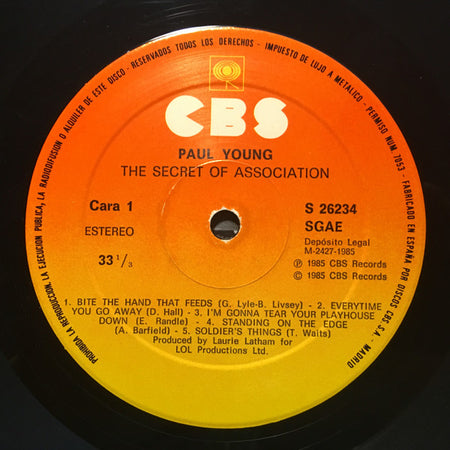 Paul Young : The Secret Of Association (LP, Album)