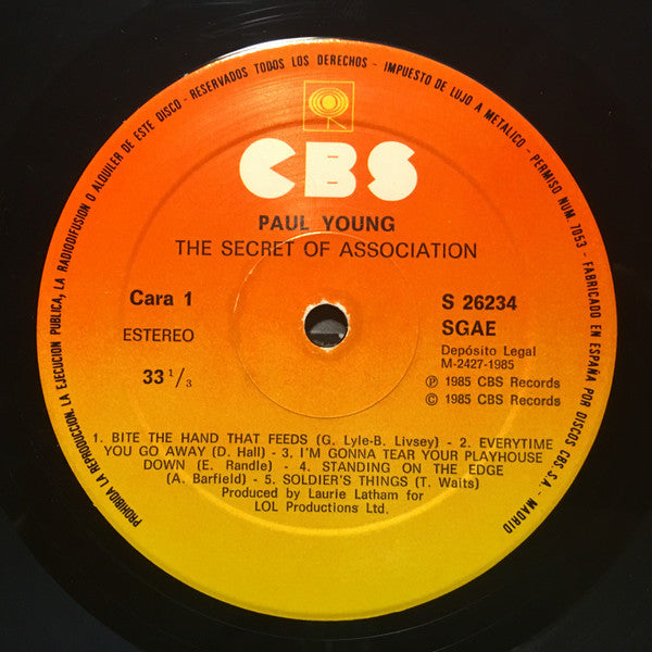 Paul Young : The Secret Of Association (LP, Album)
