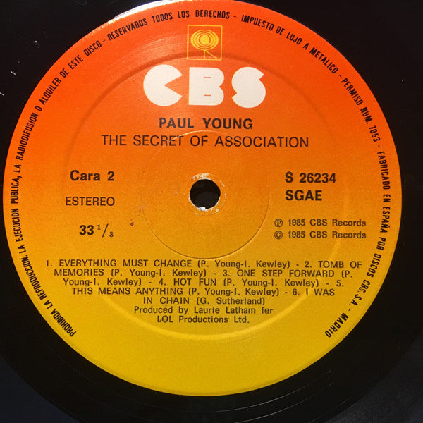Paul Young : The Secret Of Association (LP, Album)