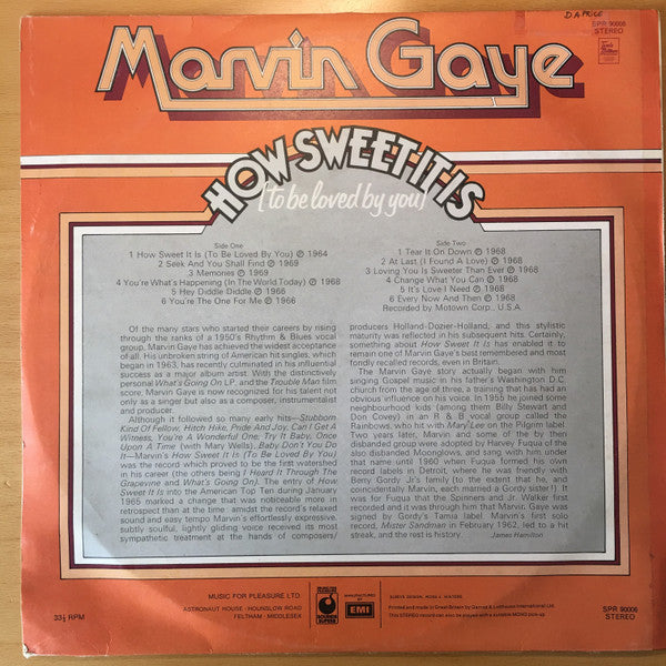 Marvin Gaye : How Sweet It Is (To Be Loved By You) (LP, Comp)